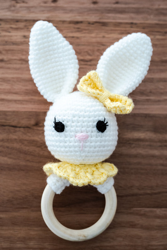 crochet bunny rattle ring, Adelaide, South Australia, gift hamper